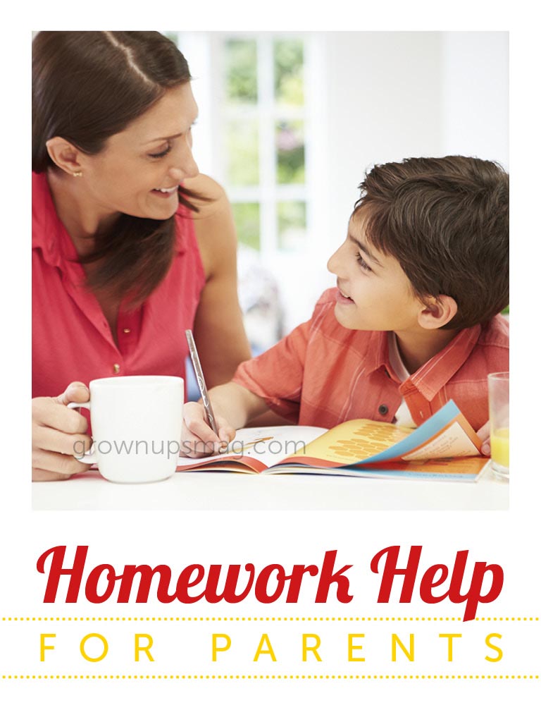 Homework Help for Parents - Grown Ups Magazine - Five steps to help you and your kids manage homework expectations.